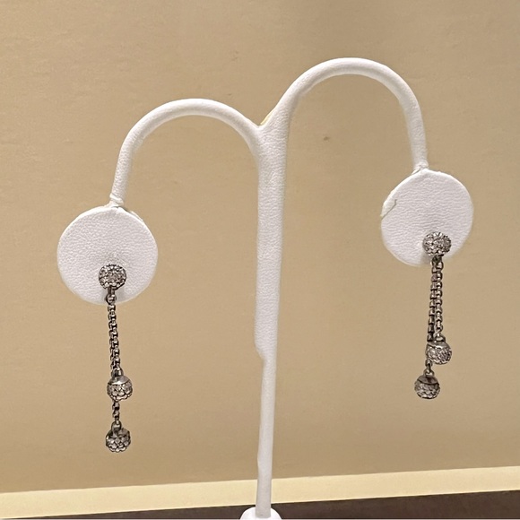 David Yurman $3200 Diamond Bell Drop Earrings -Sterling Silver + 18K Gold - Picture 8 of 8